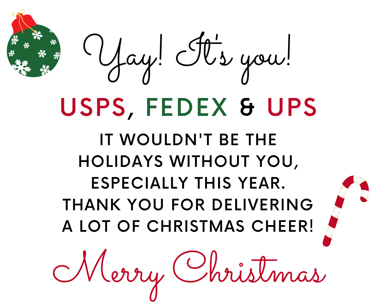 delivery driver thank you holiday printable download – whitney rife